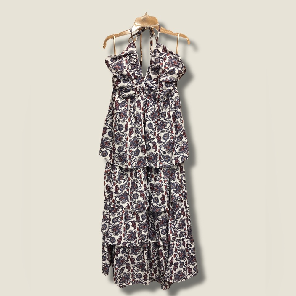 Boden White Paisley High-Low Halter Dress